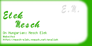 elek mesch business card